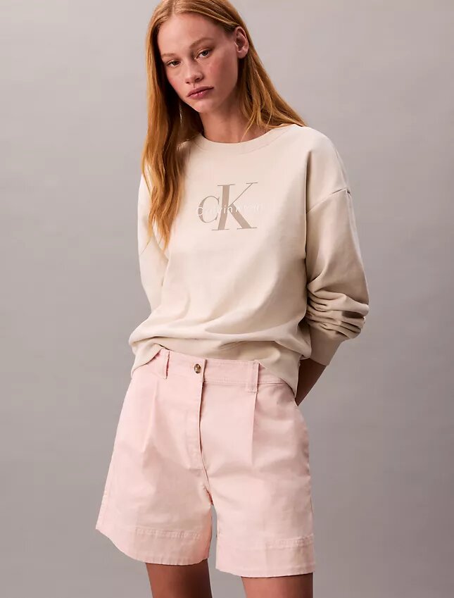 Bermuda in twill di cotone Cotton Stretch con pieghe Bermuda in twill di cotone Cotton Stretch con pieghe