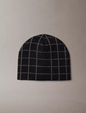 Berretto in jacquard a quadri