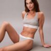 Bikini a perizoma in cotone elasticizzato a costine Bikini a perizoma in cotone elasticizzato a costine