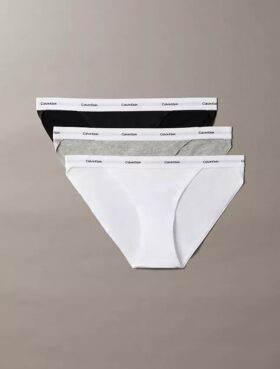 Bikini a perizoma in cotone elasticizzato a costine, confezione da 3