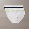 Bikini a perizoma in cotone elasticizzato a costine, confezione da 3 Bikini a perizoma in cotone elasticizzato a costine, confezione da 3