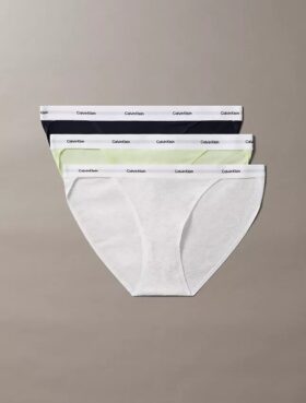 Bikini a perizoma in cotone elasticizzato a costine, confezione da 3