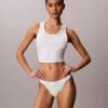 Bikini a perizoma in cotone elasticizzato a costine, confezione da 3 Bikini a perizoma in cotone elasticizzato a costine, confezione da 3