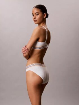 Bikini a righe in cotone e Modal Icon