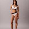 Bikini a vita alta elasticizzato in Microfiber con Monogram grafico Bikini a vita alta elasticizzato in Microfiber con Monogram grafico