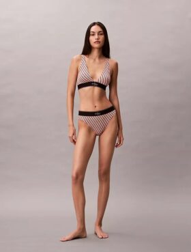 Bikini a vita alta elasticizzato in Microfiber con Monogram grafico