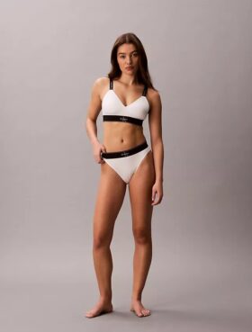 Bikini a vita alta elasticizzato in Microfiber con Monogram grafico