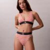 Bikini a vita alta elasticizzato in Microfiber con Monogram grafico