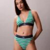 Bikini a vita alta elasticizzato in Microfiber con Monogram grafico Bikini a vita alta elasticizzato in Microfiber con Monogram grafico
