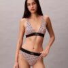 Bikini a vita alta elasticizzato in Microfiber con Monogram grafico Bikini a vita alta elasticizzato in Microfiber con Monogram grafico
