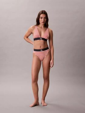 Bikini a vita alta elasticizzato in Microfiber con Monogram grafico
