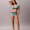 Bikini a vita alta elasticizzato in Microfiber con Monogram grafico Bikini a vita alta elasticizzato in Microfiber con Monogram grafico