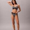 Bikini a vita alta elasticizzato in Microfiber con Monogram grafico Bikini a vita alta elasticizzato in Microfiber con Monogram grafico