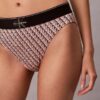 Bikini a vita alta elasticizzato in Microfiber con Monogram grafico Bikini a vita alta elasticizzato in Microfiber con Monogram grafico