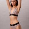 Bikini a vita alta elasticizzato in Microfiber con Monogram grafico Bikini a vita alta elasticizzato in Microfiber con Monogram grafico