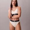 Bikini a vita alta elasticizzato in Microfiber con Monogram grafico Bikini a vita alta elasticizzato in Microfiber con Monogram grafico