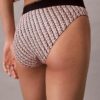 Bikini a vita alta elasticizzato in Microfiber con Monogram grafico Bikini a vita alta elasticizzato in Microfiber con Monogram grafico