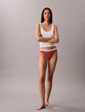 Bikini in cotone elasticizzato a costine