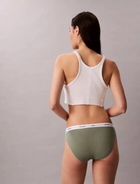 Bikini in cotone elasticizzato a costine