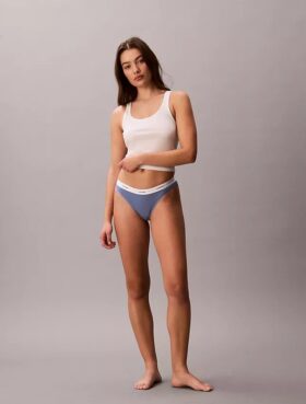 Bikini in cotone elasticizzato a costine