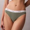 Bikini in cotone elasticizzato a costine