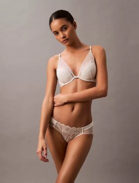 Bikini in pizzo floreale nero CK Black