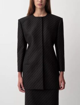 Blazer Parker senza colletto