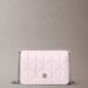 Borsa a catena mini con logo trapuntato Borsa a catena mini con logo trapuntato