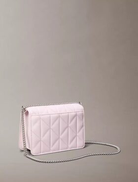 Borsa a catena mini con logo trapuntato