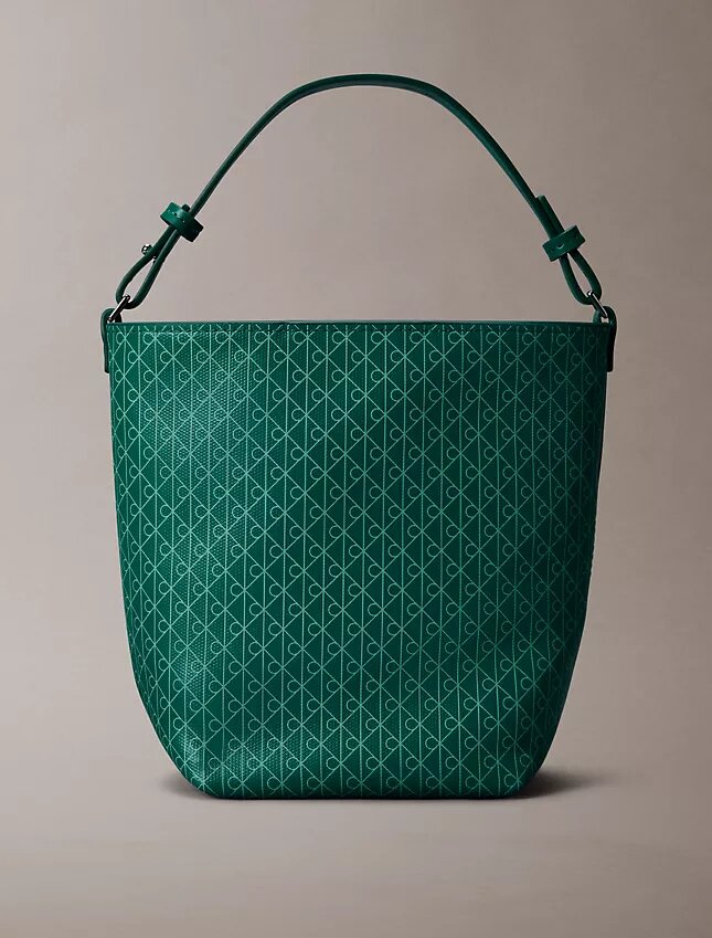 Borsa a secchiello piccola con logo su tutta la superficie e pochette Borsa a secchiello piccola con logo su tutta la superficie e pochette