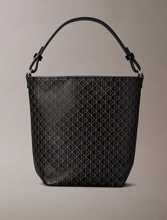 Borsa a secchiello piccola con logo su tutta la superficie e pochette Borsa a secchiello piccola con logo su tutta la superficie e pochette