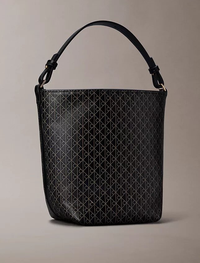 Borsa a secchiello piccola con logo su tutta la superficie e pochette Borsa a secchiello piccola con logo su tutta la superficie e pochette