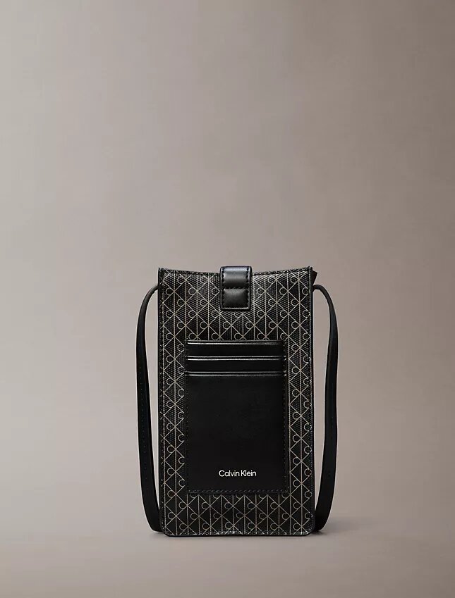 Borsa a tracolla con logo Emblem su tutta la superficie Borsa a tracolla con logo Emblem su tutta la superficie