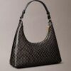 Borsa a tracolla con logo emblema su tutta la superficie