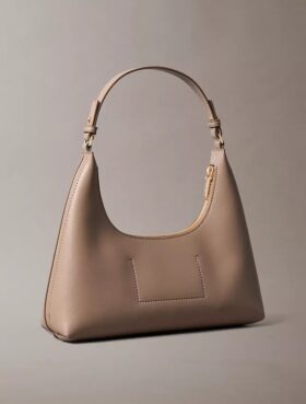 Borsa a tracolla con logo in lamina