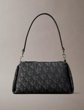 Borsa a tracolla con logo Monogram a pieghe