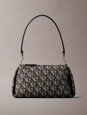 Borsa a tracolla con logo Monogram a pieghe