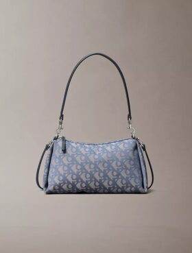 Borsa a tracolla con logo Monogram a pieghe