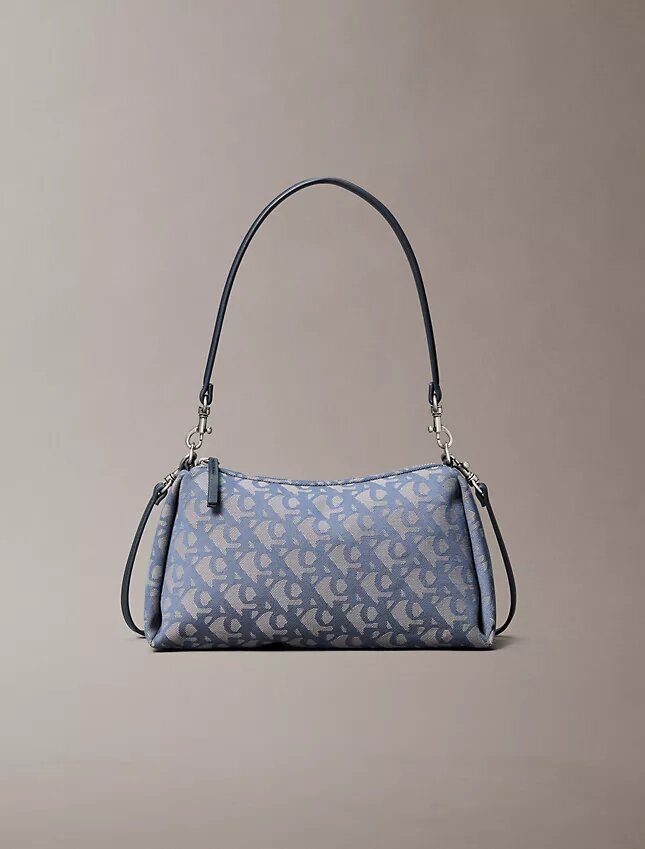 Borsa a tracolla con logo Monogram a pieghe Borsa a tracolla con logo Monogram a pieghe
