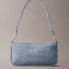 Borsa a tracolla convertibile in Denim con logo Borsa a tracolla convertibile in Denim con logo