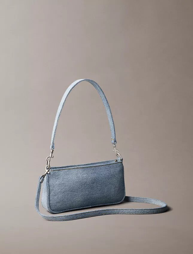 Borsa a tracolla convertibile in Denim con logo Borsa a tracolla convertibile in Denim con logo