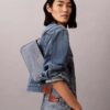 Borsa a tracolla convertibile in Denim con logo Borsa a tracolla convertibile in Denim con logo