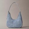 Borsa a tracolla in Denim con logo a mezzaluna