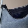 Borsa a tracolla in Denim con logo a mezzaluna