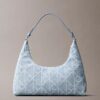 Borsa a tracolla in Denim con logo su tutta la superficie Borsa a tracolla in Denim con logo su tutta la superficie