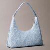 Borsa a tracolla in Denim con logo su tutta la superficie Borsa a tracolla in Denim con logo su tutta la superficie