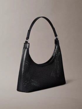 Borsa a tracolla in rete con logo