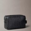 Borsa da toilette con cerniera e logo su tutta la superficie