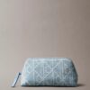 Borsa da toilette in Denim con logo su tutta la superficie