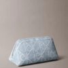 Borsa da toilette in Denim con logo su tutta la superficie